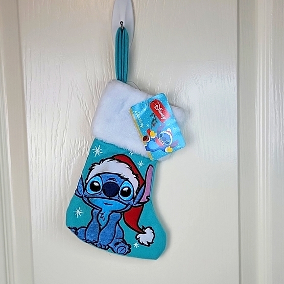 Disney Stitch Christmas Stocking 8x5in - Picture 2 of 6